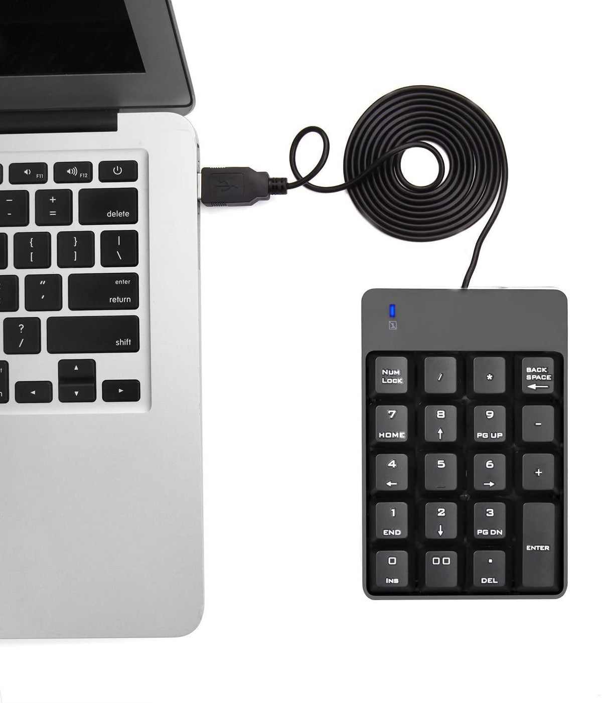 USB Numeric Keypad, Jelly Comb 19 Key Wired Mini Number Keyboard For Laptop Desktop Computer PC - Black