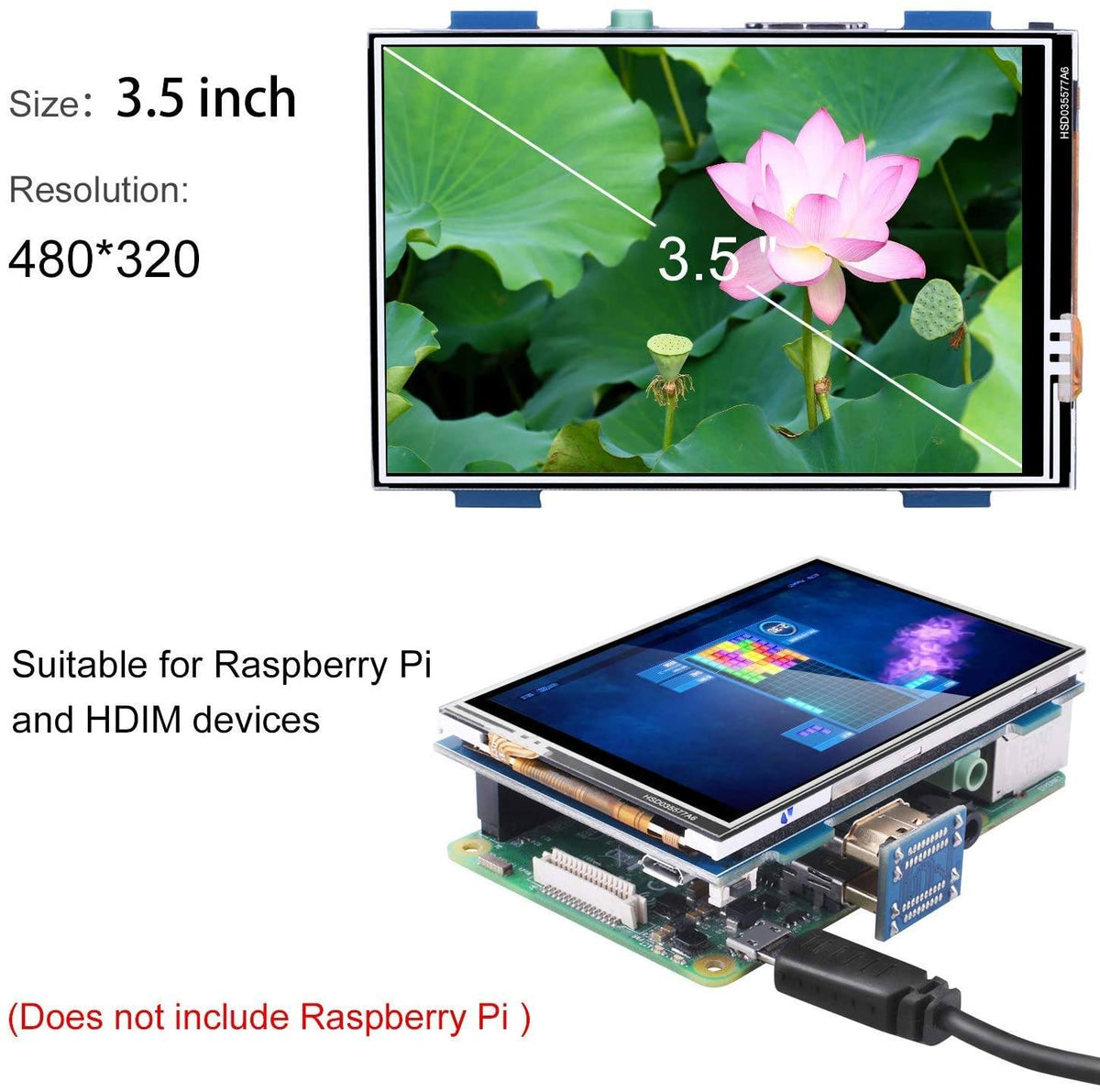 Raspberry Pi 3 Model B+ Plus TFT Touch Screen 3.5 Inch 480 * 320 TFT LCD Display Monitor