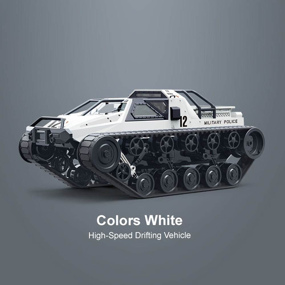 High-Speed Remote Control Tank Toy - 360&deg; Rotating Military Truck - Birthday Christmas Gift White