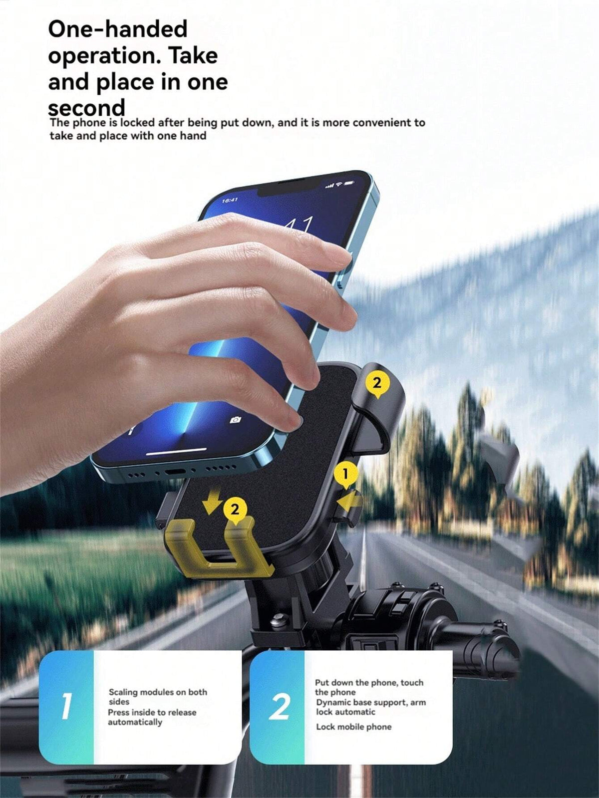 Multicolour Quick-Lock Electric Bike and Motorcycle Phone Holder