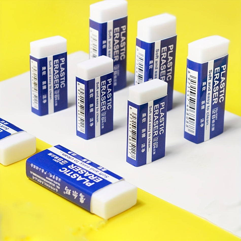 5pcs White 2B Eraser, Soft And Non-marking Eraser, Student Stationery Supplies, Brick Eraser - Cyprus