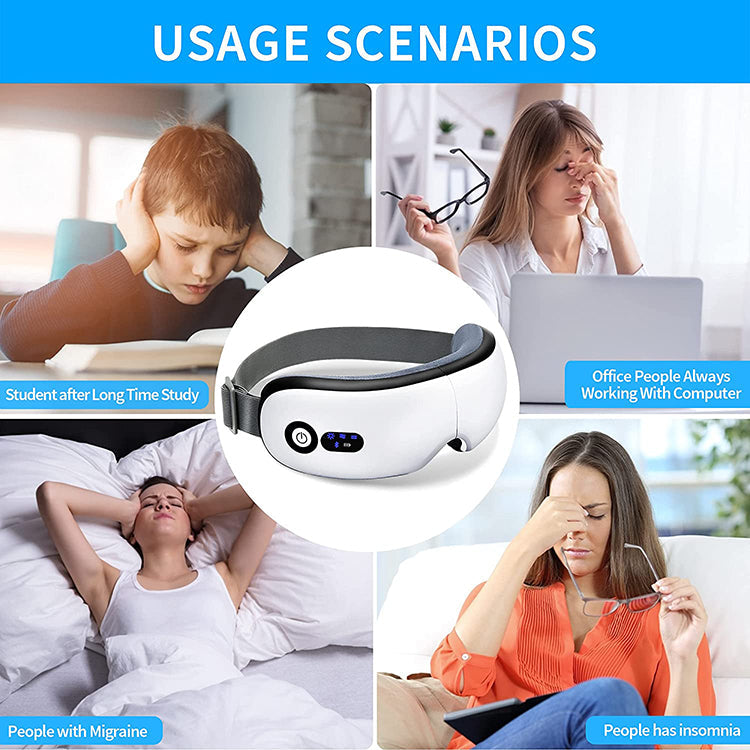 Eye Care Massage Instrument Foldable Electric Smart Eye Massager With Heat Compression