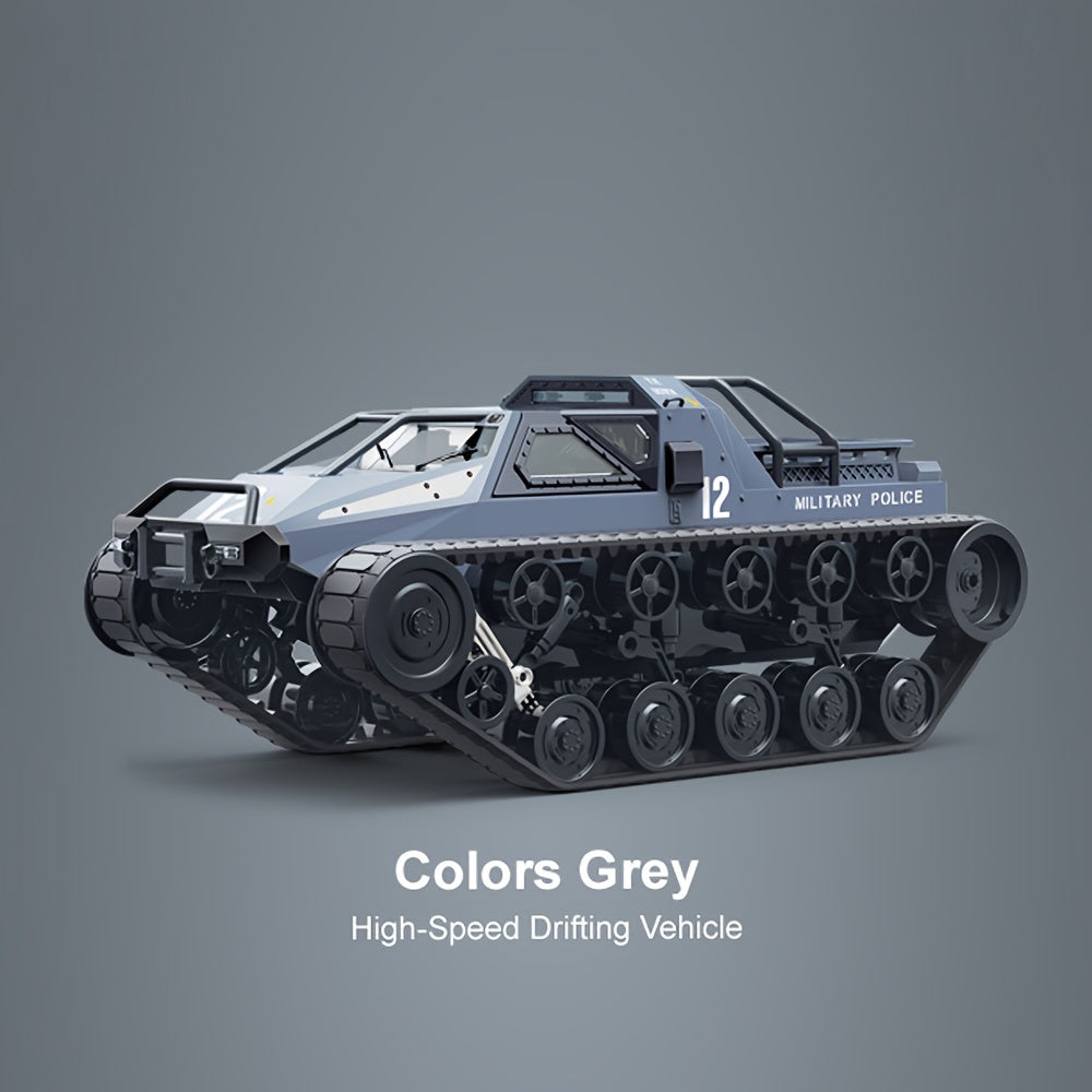 High-Speed Remote Control Tank Toy - 360&deg; Rotating Military Truck - Birthday Christmas Gift Gray