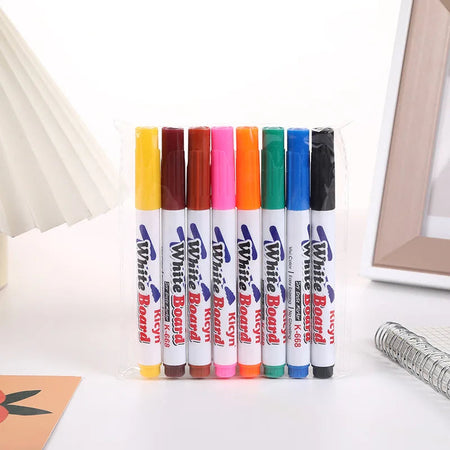 8/12 Colors Magical Water Floating Student Painting Brush  Whiteboard Markers Pen Suspension Kids Educational Painting Pen Toys 8 PCS