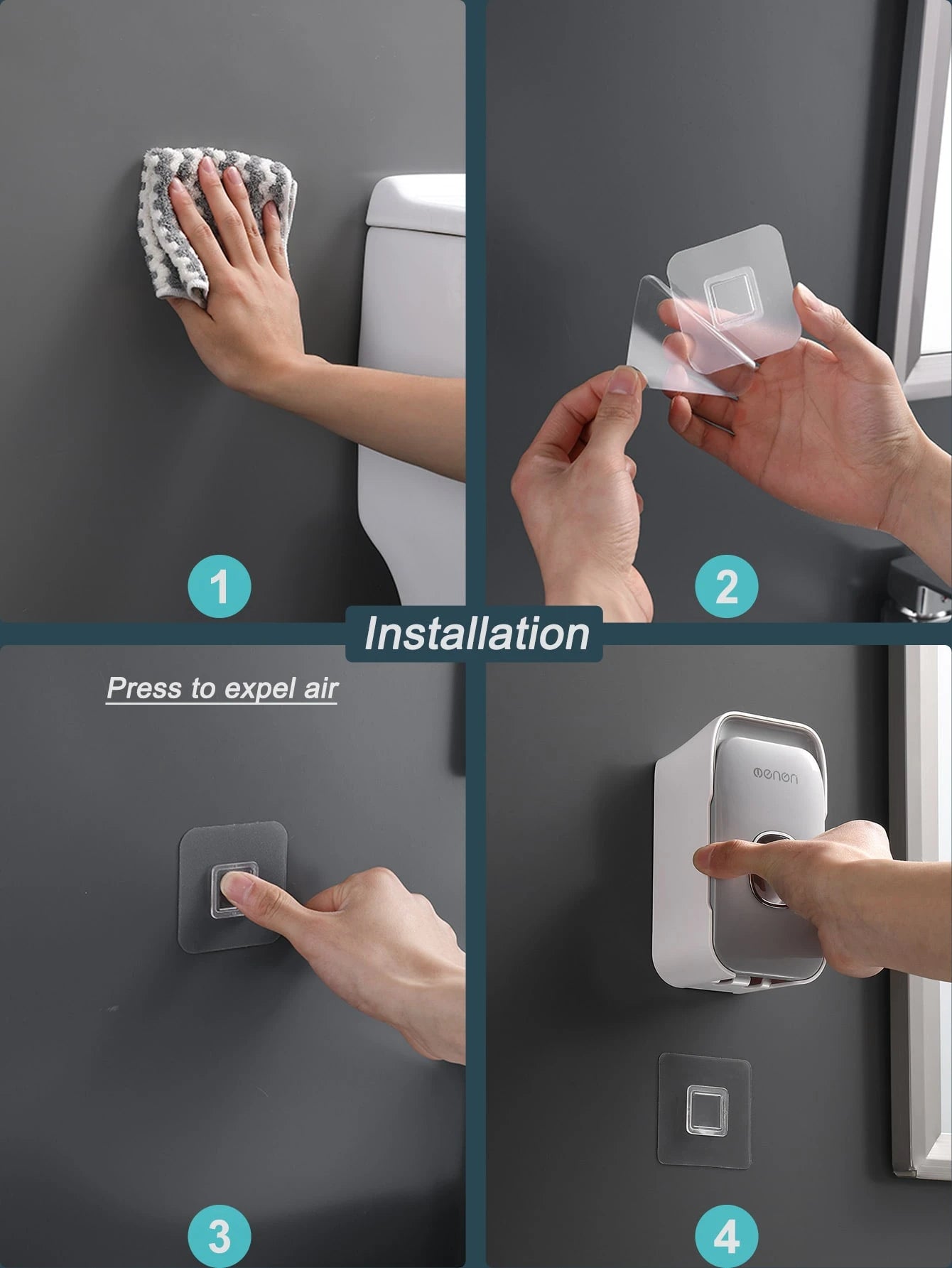 MENGNI Wall Mounted Automatic Toothpaste Dispenser &amp; Toothbrush Holder