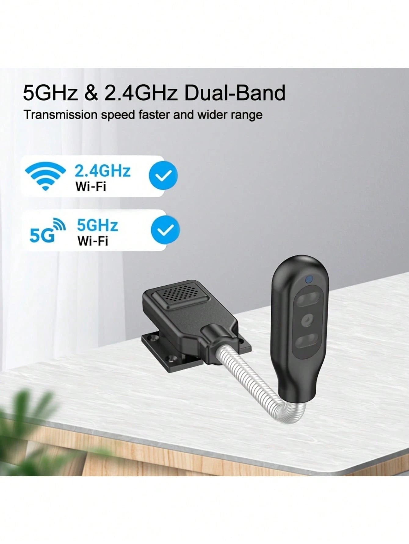 PNZEO W7 Mini Smart Home Security Camera - 1080P, Night Vision, Two-Way Audio