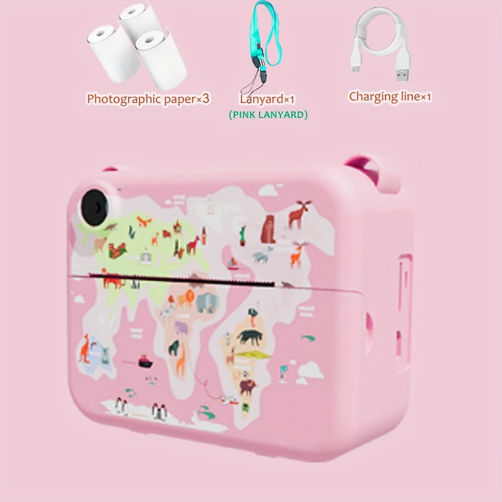 Toddler Instant Print Camera HD Digital Video Baby Toy Pink