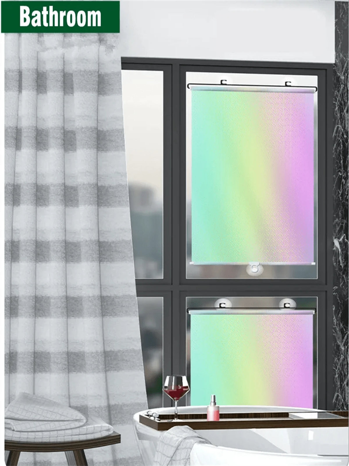 Universal Blackout Roller Blinds - Suction Cup Sunshade for Home and Office