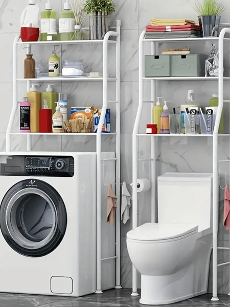 Elegant White Bathroom Cabinet Storage Rack - 45x25x160cm