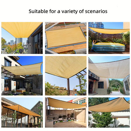 GRSUNGLOW Heavy-Duty Waterproof UV-Proof Sunshade Sail - Large Rectangle 90g HDPE