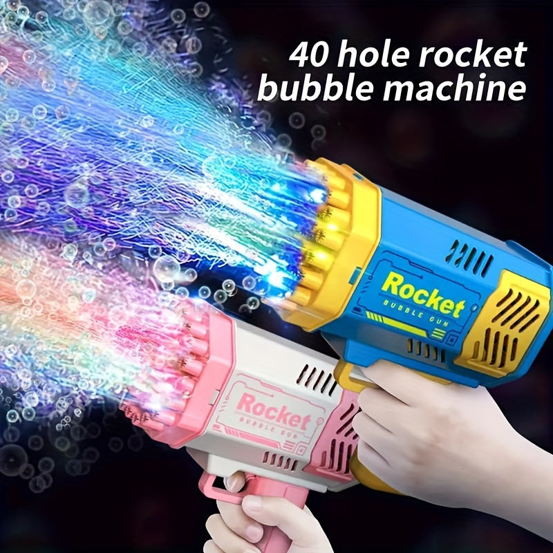 Rocket Launcher Bubble Gun with Led Lights - Fun Toy for Kids