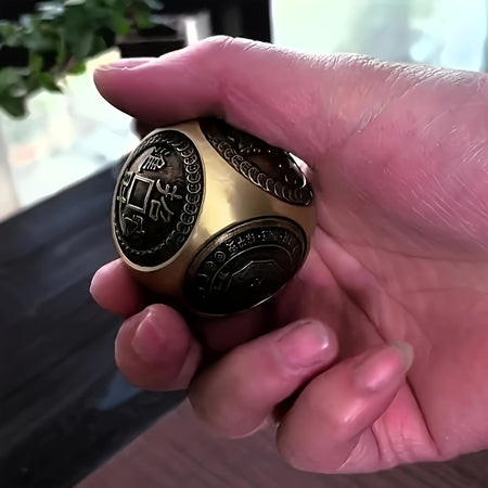 Brass Spinning Dice Fidget Sphere - Ideal Antistress Toy for Adults