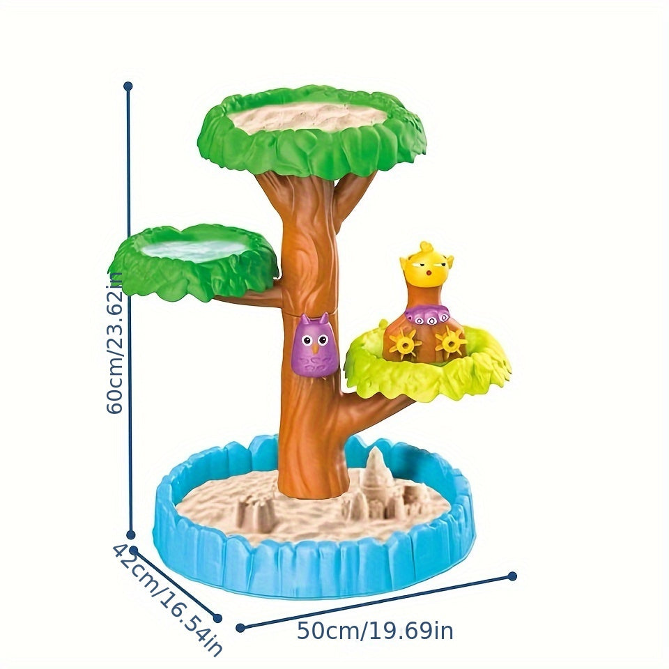 Tree Fountain Water Play Sand Table Set - Beach Sand Toys, Scoop &amp; Sand Molds
