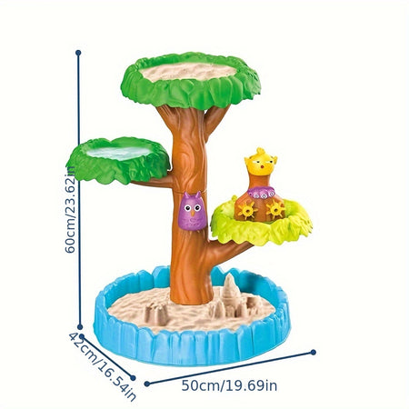 Tree Fountain Water Play Sand Table Set - Beach Sand Toys, Scoop &amp; Sand Molds