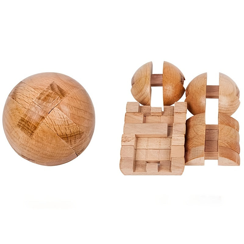 Wooden Puzzle Magic Ball Brain Teaser Toy