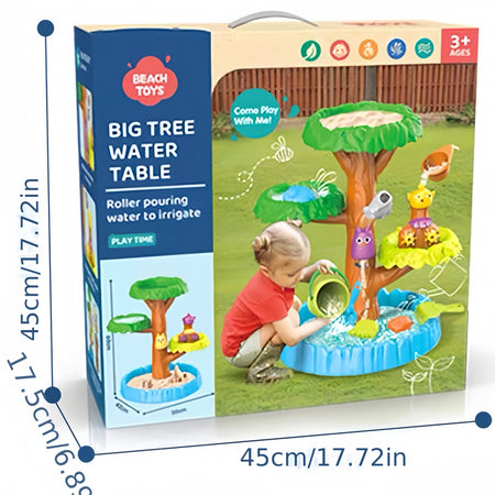 Tree Fountain Water Play Sand Table Set - Beach Sand Toys, Scoop &amp; Sand Molds