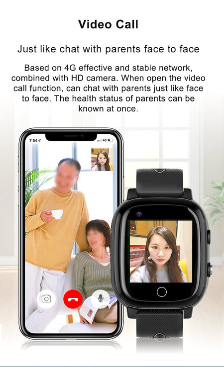 YQT T5S 4G Video Call Elderly Gps Smart Watches, Wearable Devices, Smartwatch Mobile Watch Phones For Old People Senior Watches