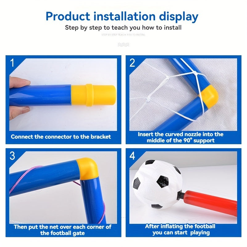 Kids Basketball Stand & Football Gate Set - Portable Indoor/Outdoor Sports Toys - Halloween & Christmas Gift