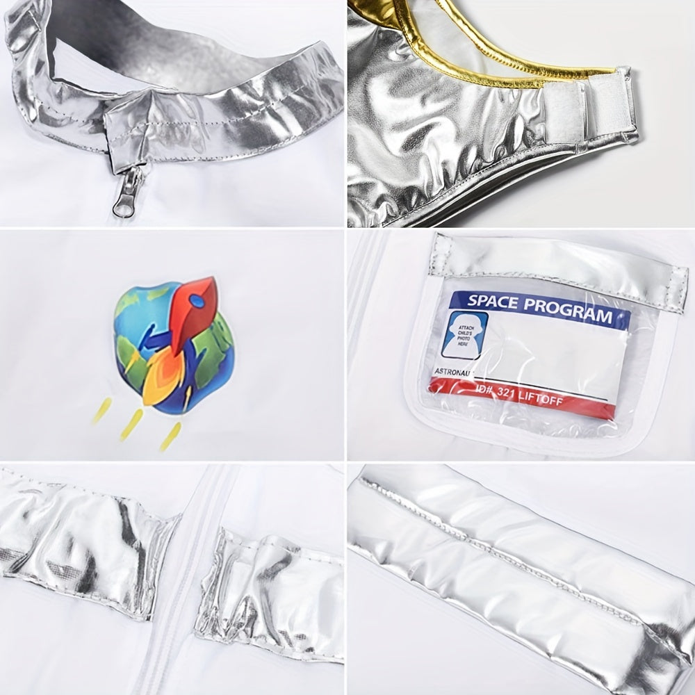 Kids Astronaut Costume with Spaceship Toy - Space Jumpsuit for Dress Up