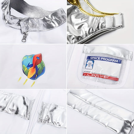 Kids Astronaut Costume with Spaceship Toy - Space Jumpsuit for Dress Up