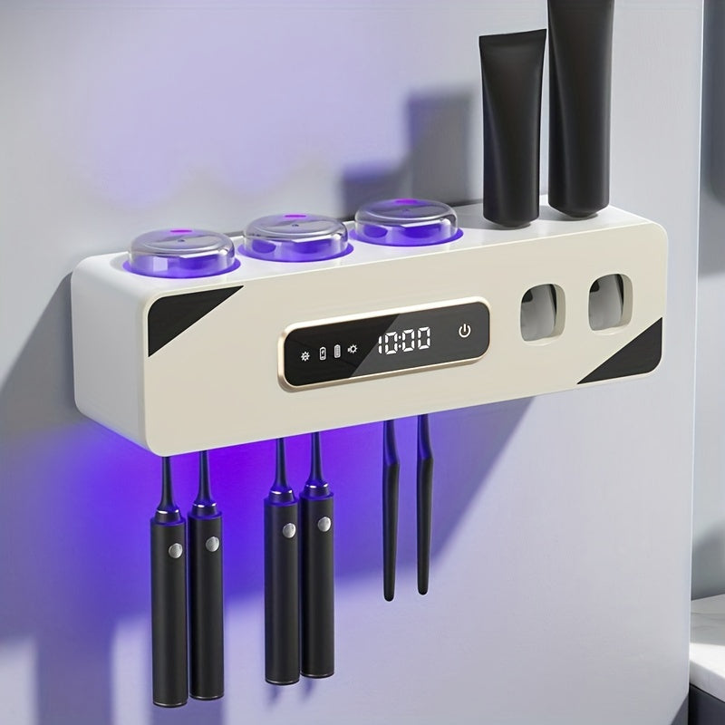 Smart Touchless Toothbrush with Wall-Mounted Drying Rack and Rechargeable Battery