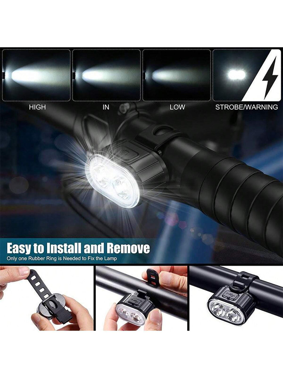 USB Rechargeable LED Bike Lights Set for Enhanced Night Riding