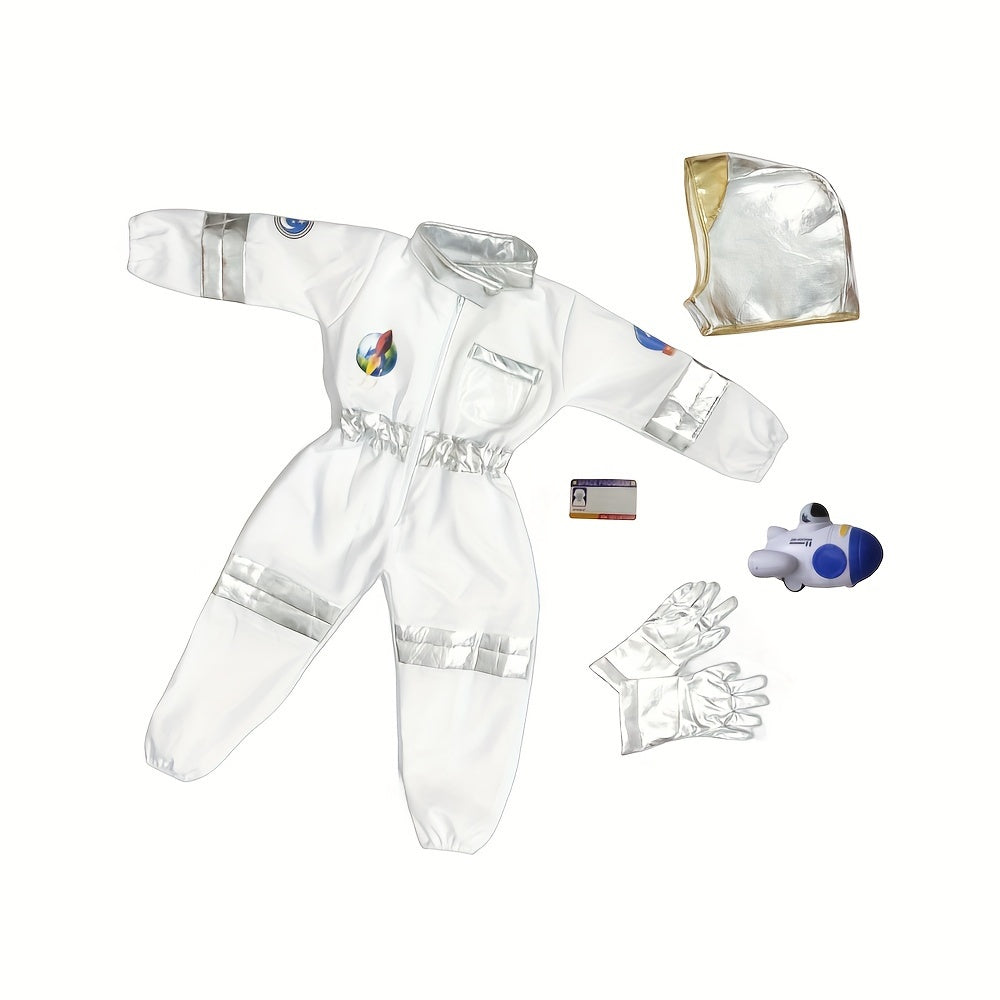 Kids Astronaut Costume with Spaceship Toy - Space Jumpsuit for Dress Up XL