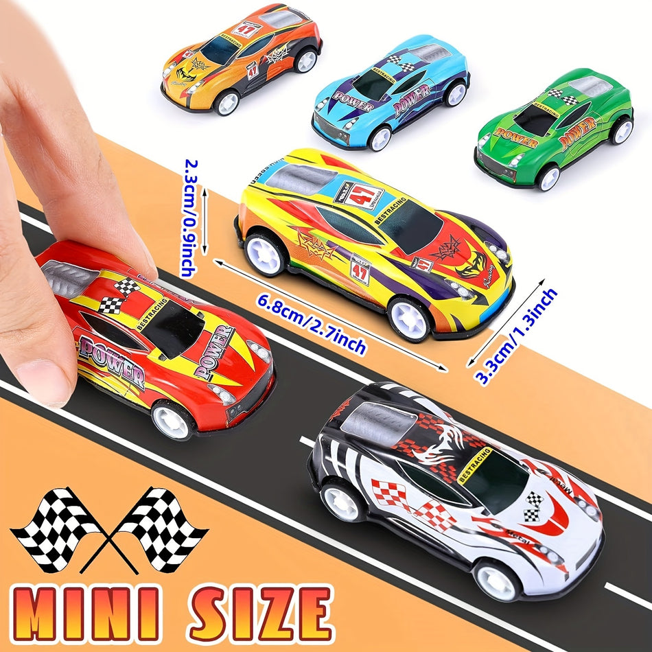 20-Piece Mini Alloy Die-Cast Car Set with Pull Back Action and Storage Case - Safe Toy Vehicles for Kids 3-6 Years - Ideal Halloween and Christmas Gifts