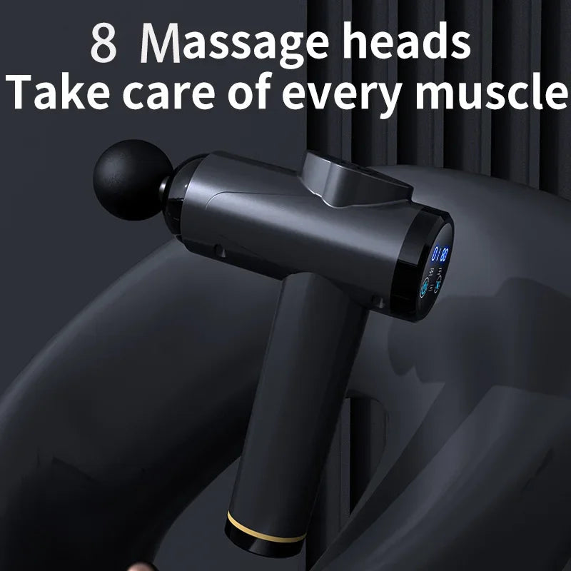 99 Speed Muscle Massager Gun Impact Massager Handheld Back Muscle Massager Gun Relieving Soreness with 8 Massage Heads