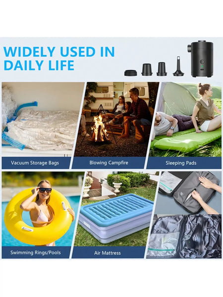 Portable Wireless Electric Air Pump for Camping &amp; Household Use