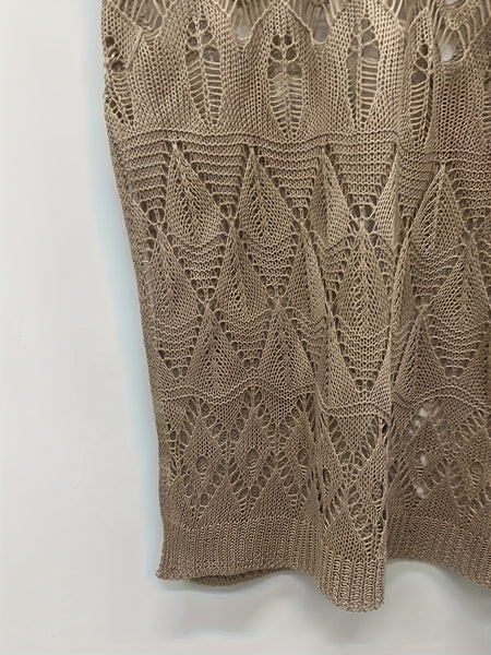 Semi-Sheer Lace Beach Cover-Up Dress with Side Slit and Cut-Out Details