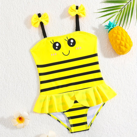 Bee-utiful Ruffled Swimsuit for Toddlers Bright Yellow / 4-5Y