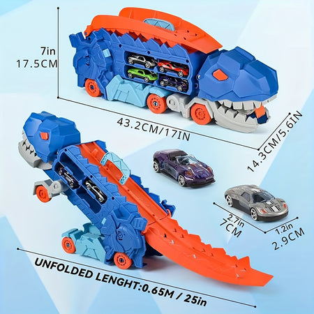 Dinosaur Ultimate Hauler Track Toy - Transforming Truck and T-rex