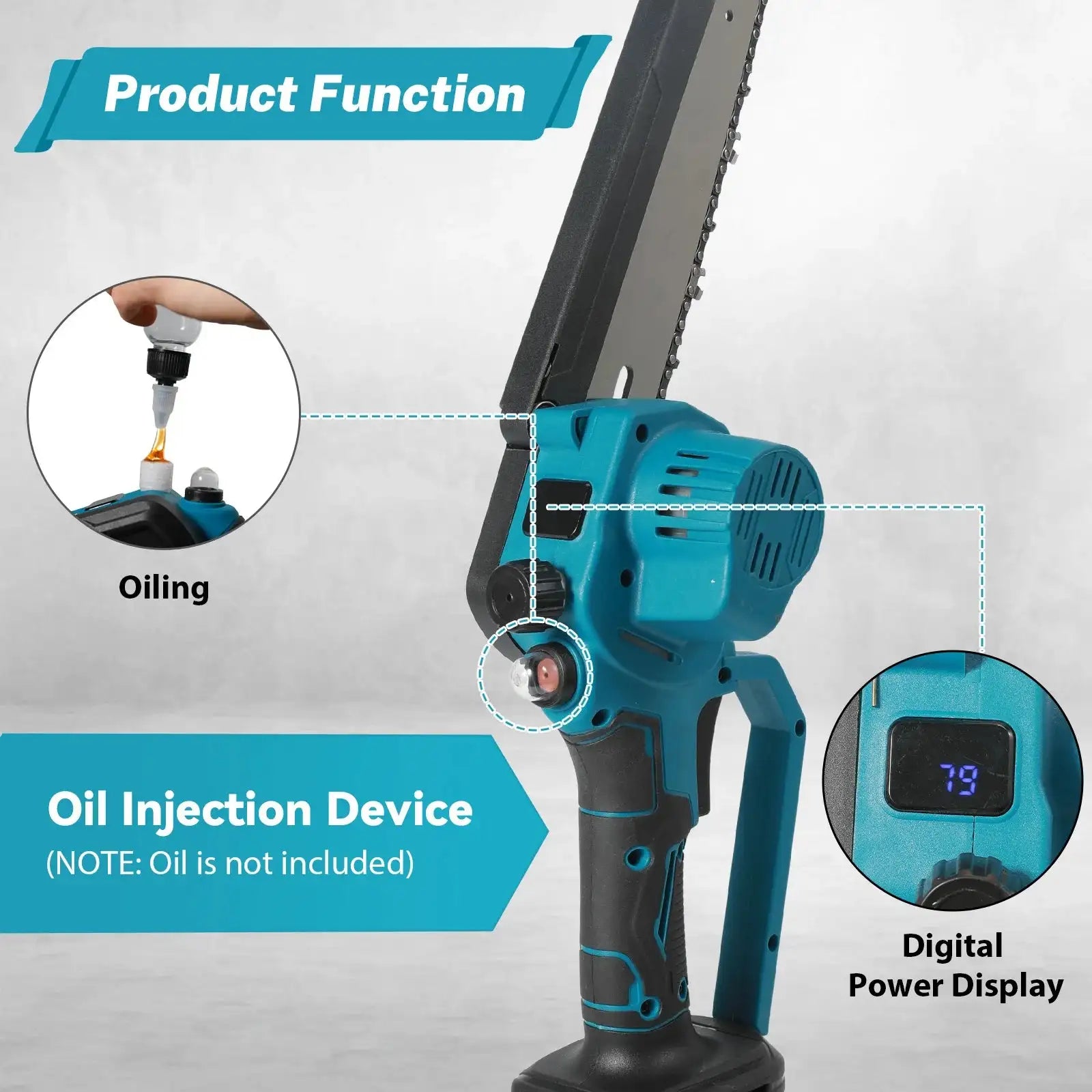 Brushless 8 Inch Electric Pruning Saw Chainsaw 18V Battery