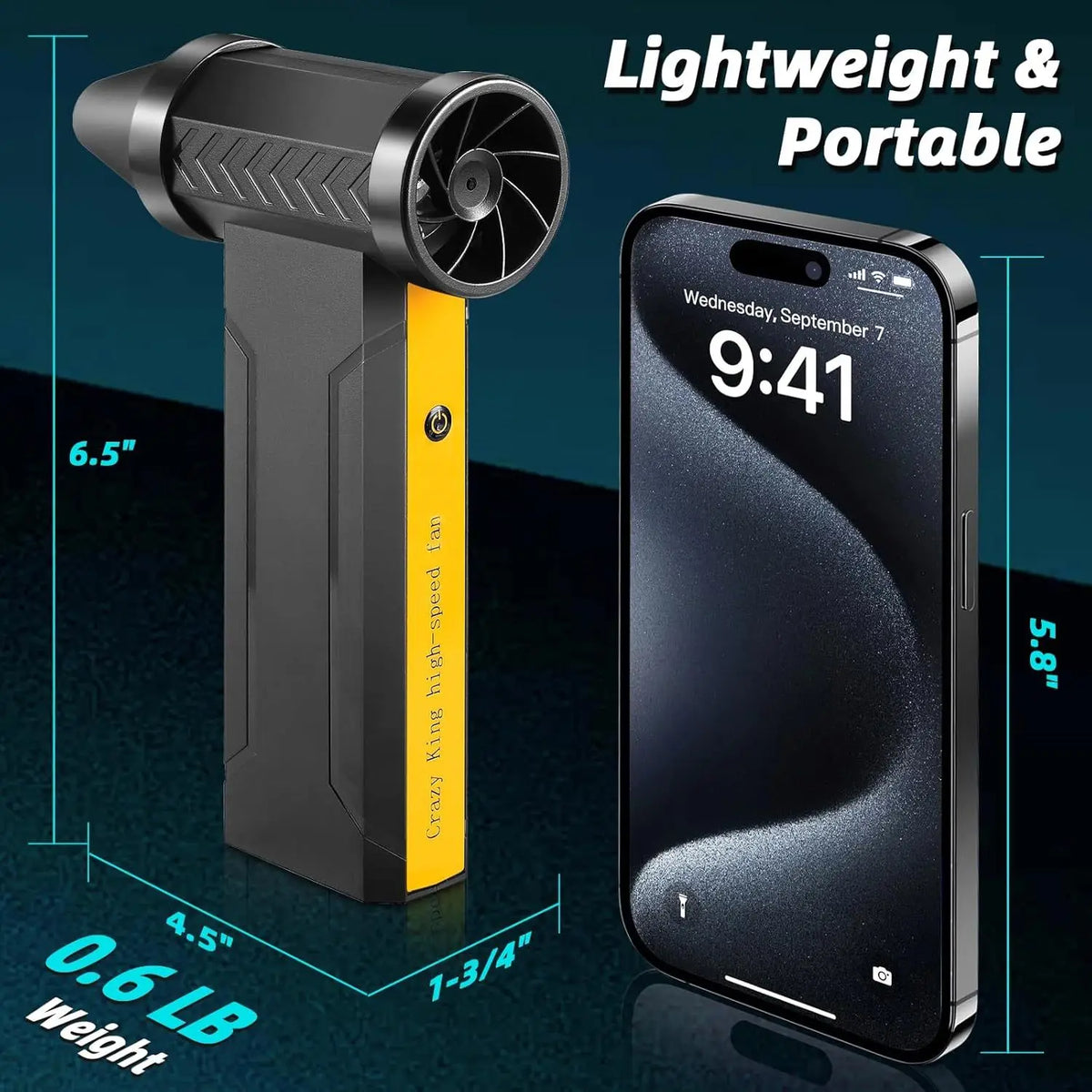 160000 RPM Electric Air Blower - USB Rechargeable High-Speed Turbo Fan