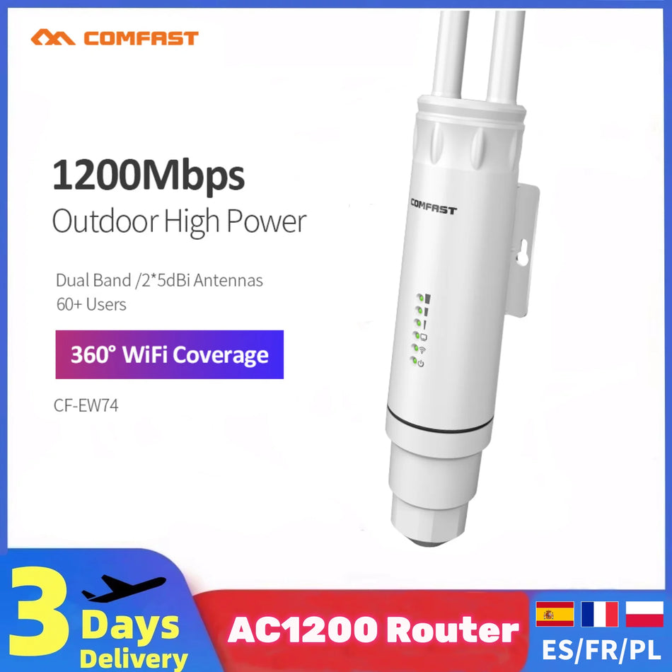 Ponto de Acesso Exterior AC1200 - Cobertura de Longa Distância 2G e 5G