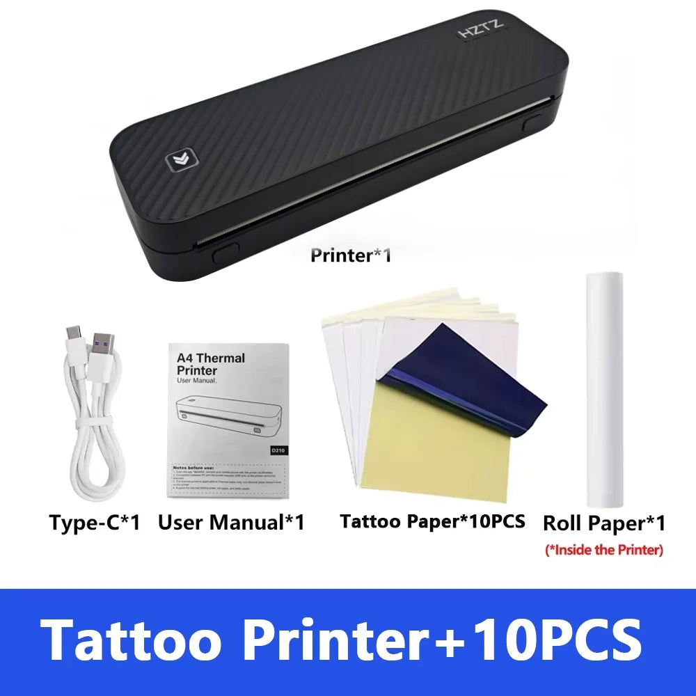 A4 Portable Inkless Printer &ndash; Bluetooth Wireless Printing printer add 10paper