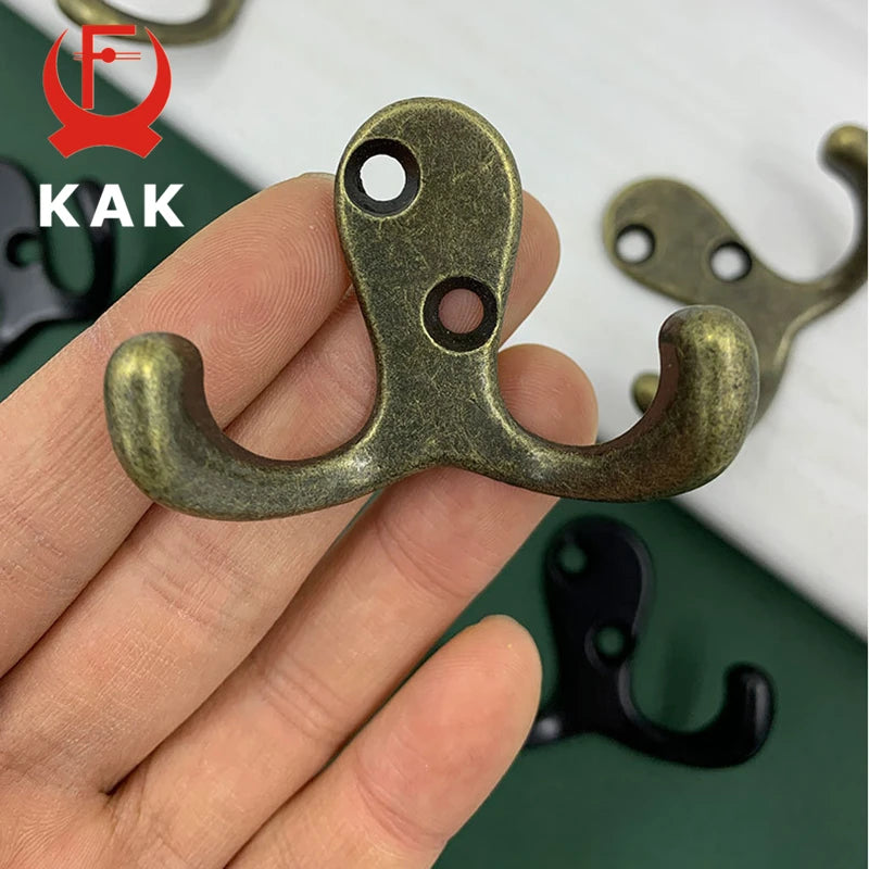 Paquete de 5 ganchos de pared de aleación de zinc negro para perchero, sombrero y bolsa