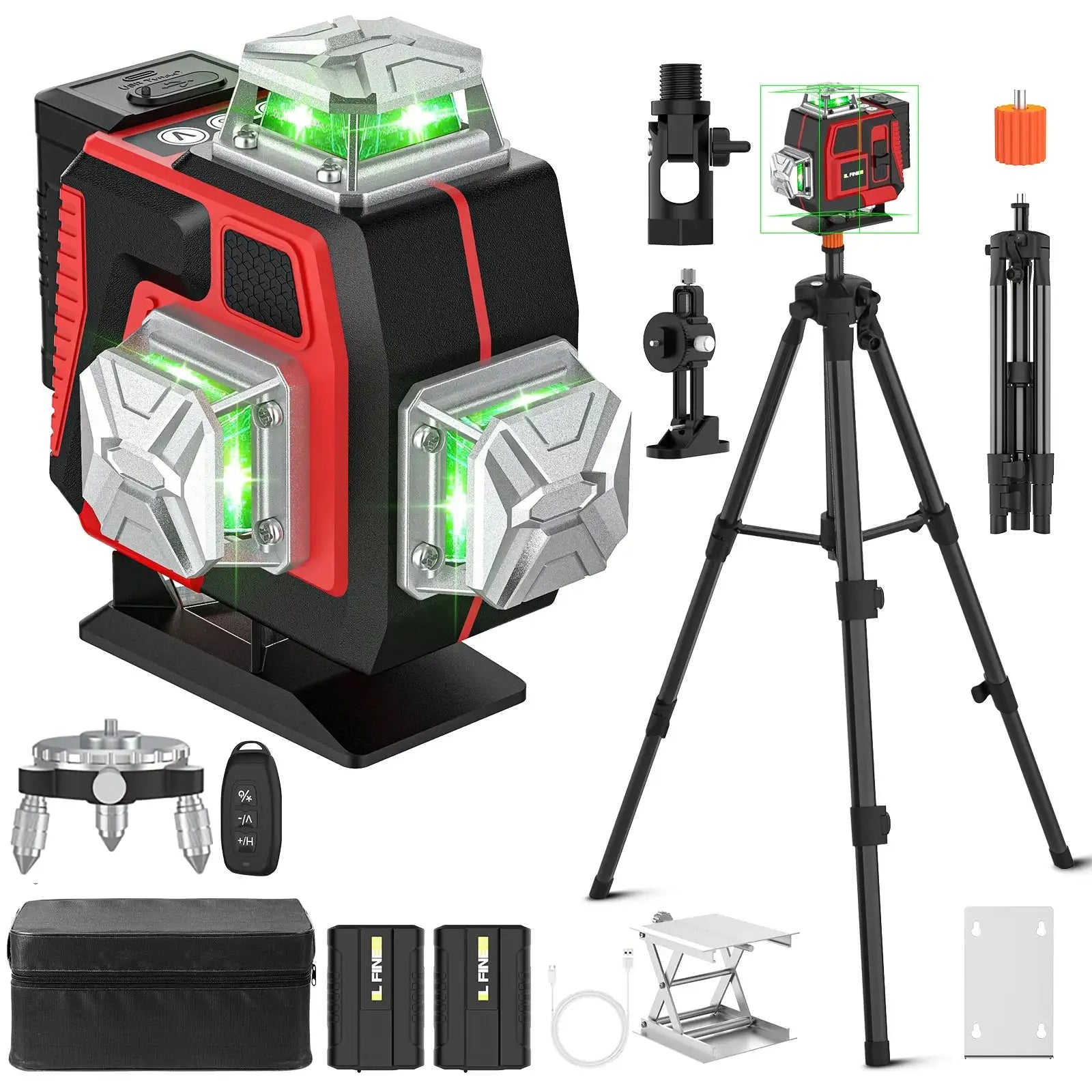 16 Lines Laser Level 1.2m Tripod Green Beam 360 Self Level With Tripoduff08Cloth baguff09 / france
