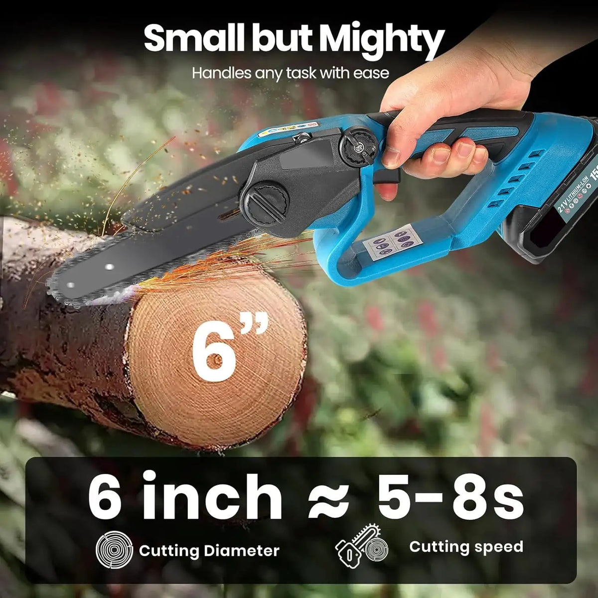 6 Inch Mini Cordless Chainsaw For Pruning Power 21V 850W