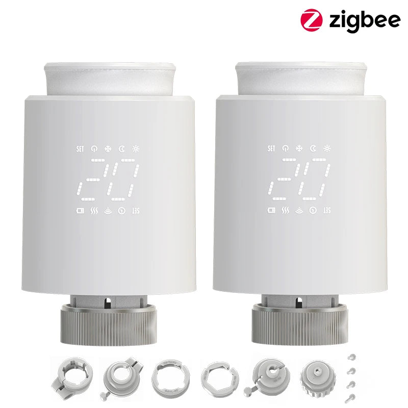 EZAIOT Tuya ZigBee Smart TRV &ndash; Precise Temperature Control 2PCS Zigbee TRV