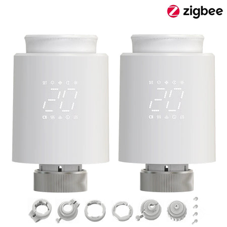 EZAIOT Tuya ZigBee Smart TRV &ndash; Precise Temperature Control 2PCS Zigbee TRV