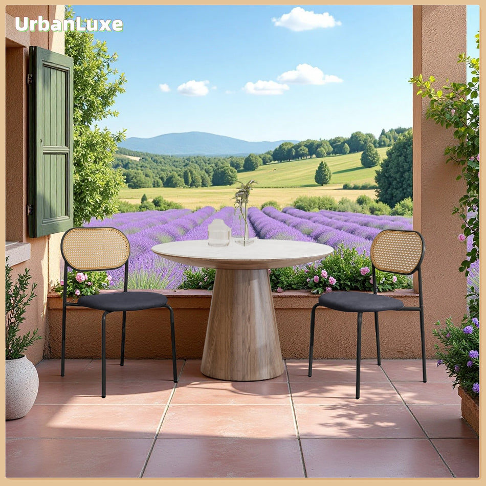 Набор обеденных стульев Urban Luxe 2 с ротанговой спинкой черный