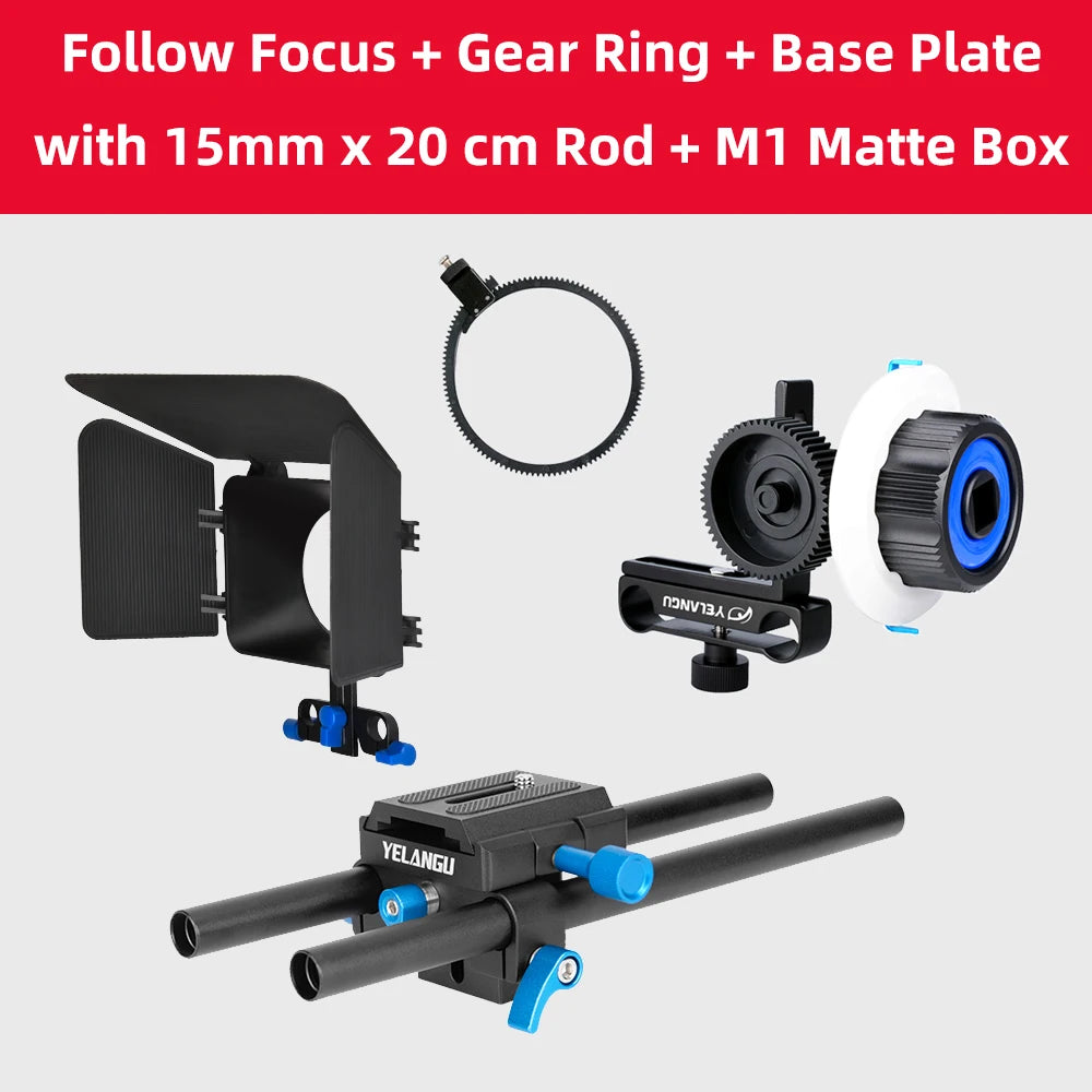 YELANGU Portable Mini Follow Focus Wireless Lens Control for DSLR and BMPCC 4K Kit C