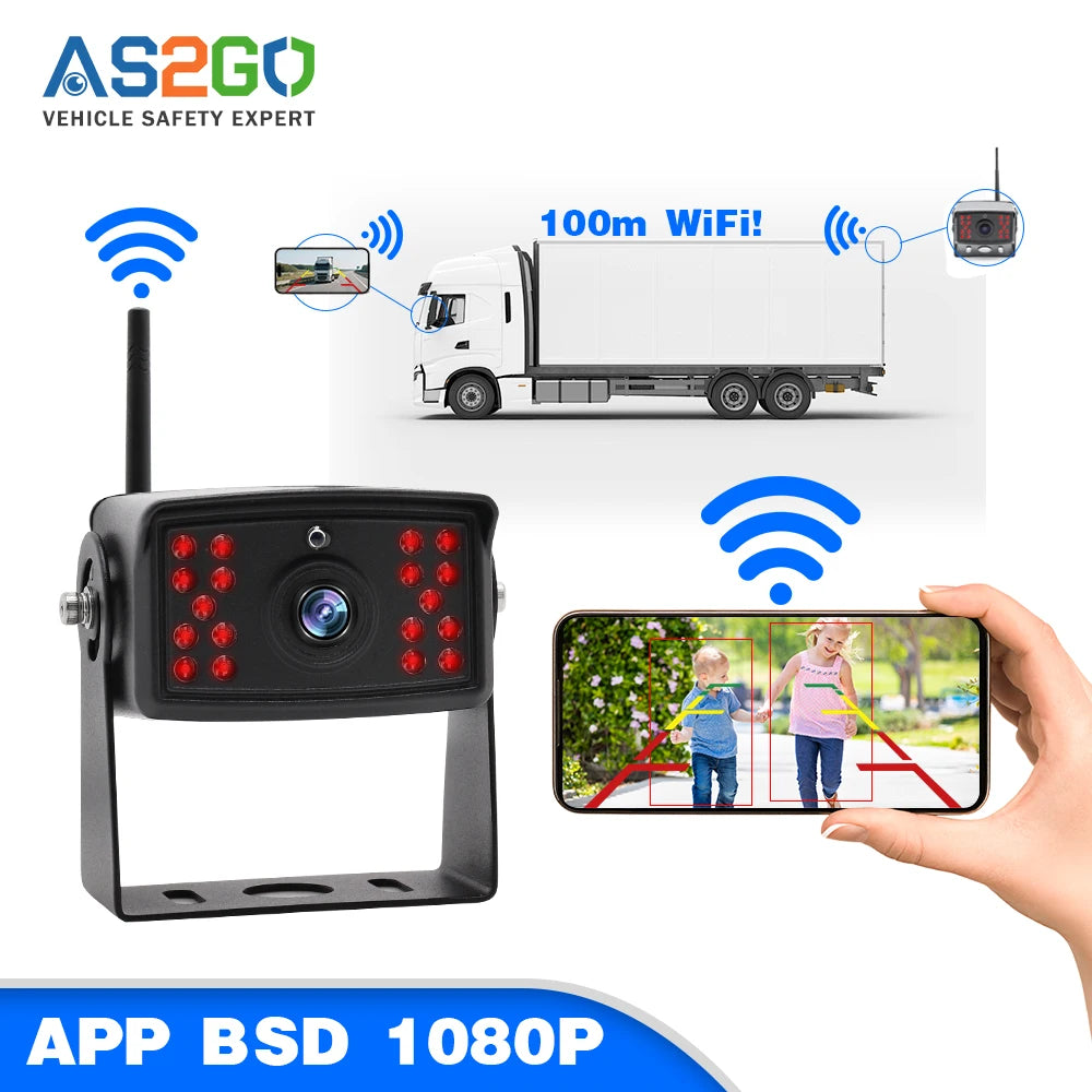 5G WiFi Backup Camera - HD Wireless Rear View, Night Vision, Waterproof for SUVs &amp; RVs
