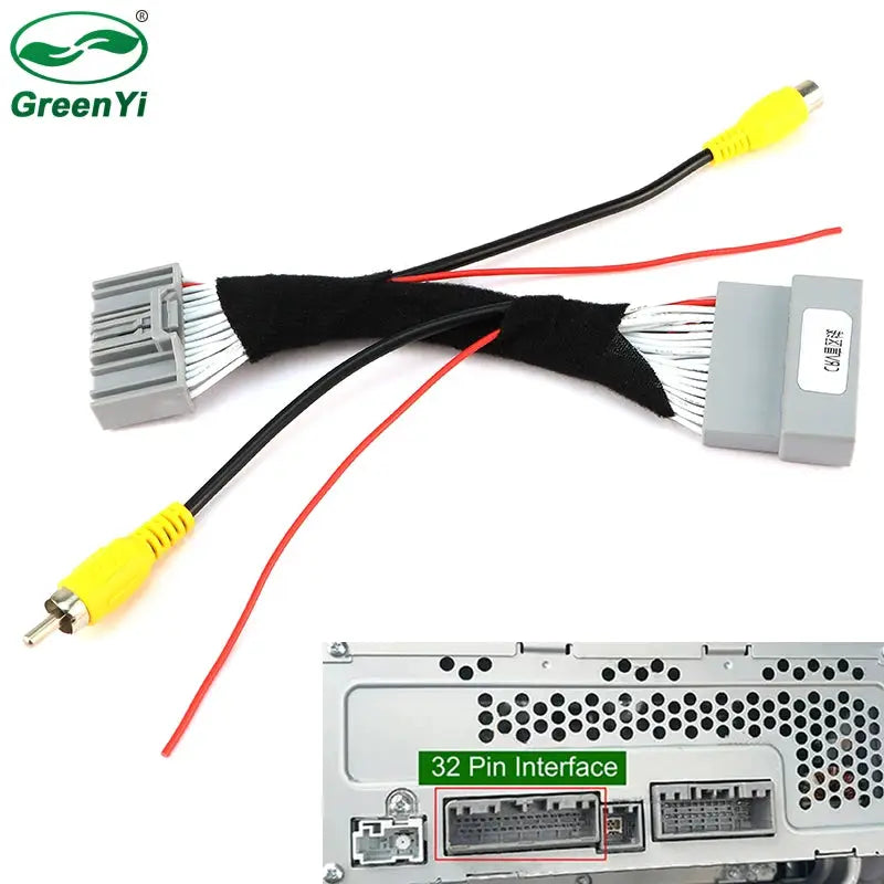 32 Pin 360 Panoramic Front Rear Camera Interface Adapter For Honda CRV CR-V 2017-2019 Car Original Stereo Monitor RCA Input Plug by InterCyprus Trading Ltd