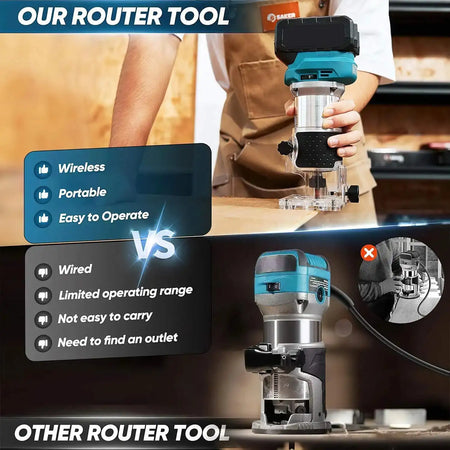 6 Speeds Brushless Cordless Wood Router For Makita 18V