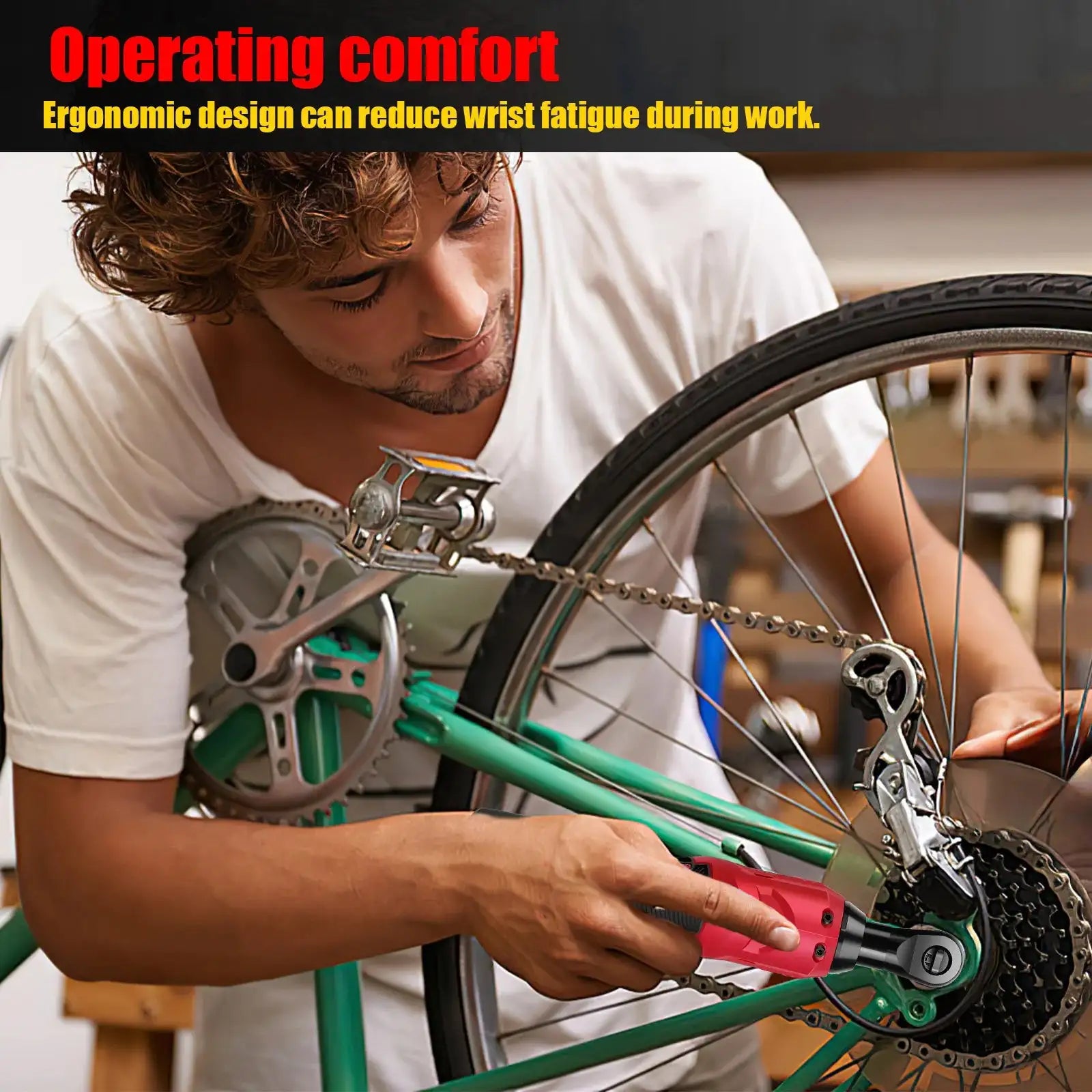 12V Cordless Ratchet Wrench 200Nm 7 Socket Set 2 Batteries