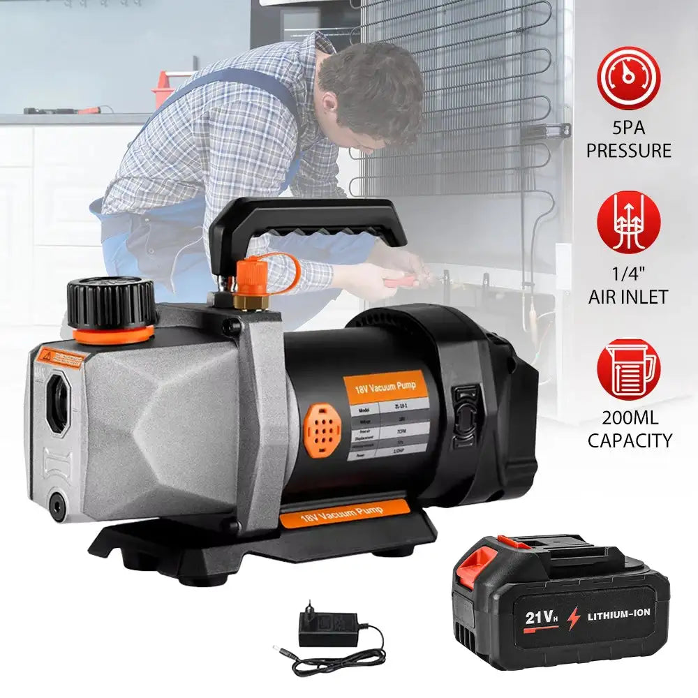 Cordless Vacuum Pump 7CFM 0.5HP For Refrigerator Vacuum 18V 1 Battery / EU / Poland