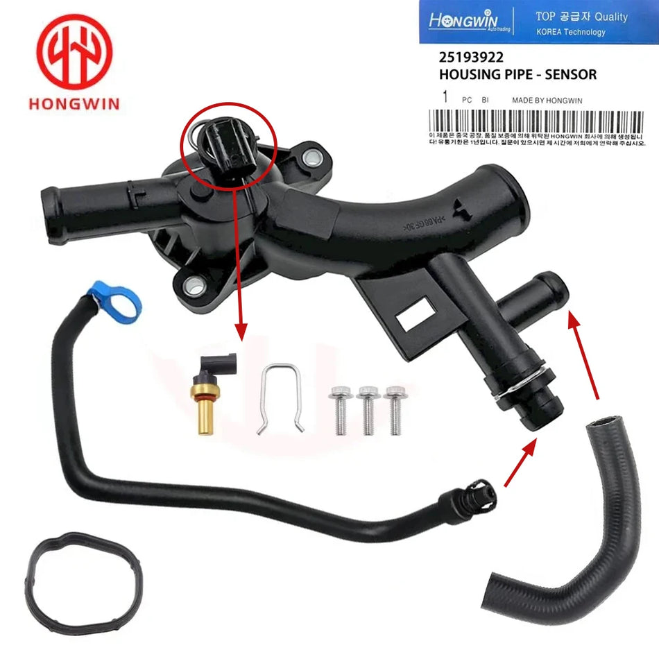 Sortie de pompe à eau du boîtier de thermostat PA66 GF30 pour Chevrolet Cruze, Encore